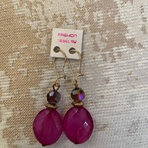 Purple stoned earrings